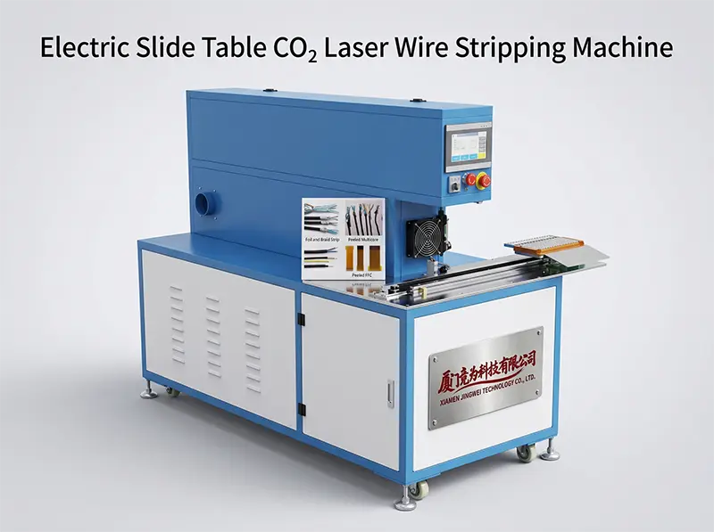 CO2-Laser-Abisolier-Maschine CLS60-D mit elektrischem Schiebetisch – Präzise Kabelverarbeitung