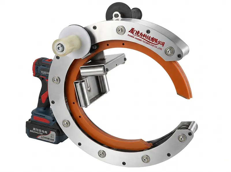 Kraftvoller Handgeführter Orbitalwickler HROW-450 | Tragbare Stretchfolienmaschine für Rohre, Holz & Langprodukte