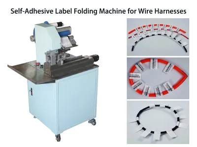 Automatische Selbstklebe-Etikettenfaltmaschine für Kabelbäume WPM-60A - Kabelbeschriftungsmaschine