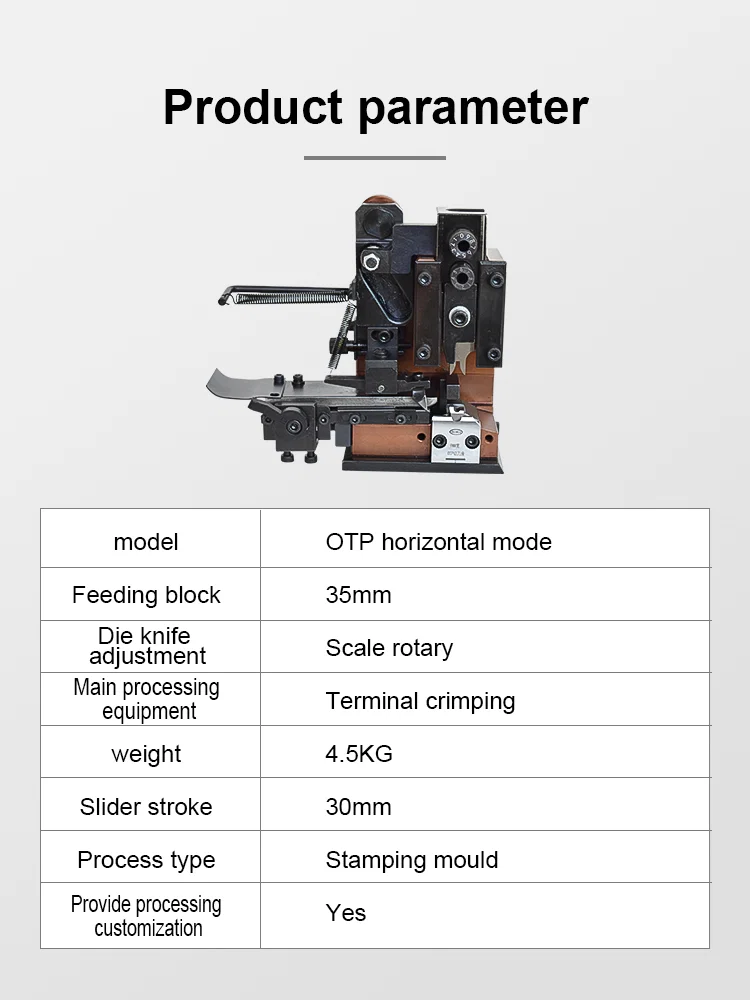 U-formet OTP-form, terminal krimpmaskine-die, terminalmaskineform, OTP U-formet form, terminalmaskineapplikator