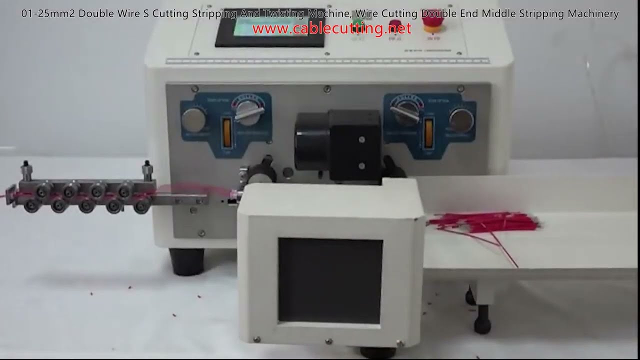 01-25mm² Doppeldraht-Schneid-, Abisolier- und Verdrillmaschine