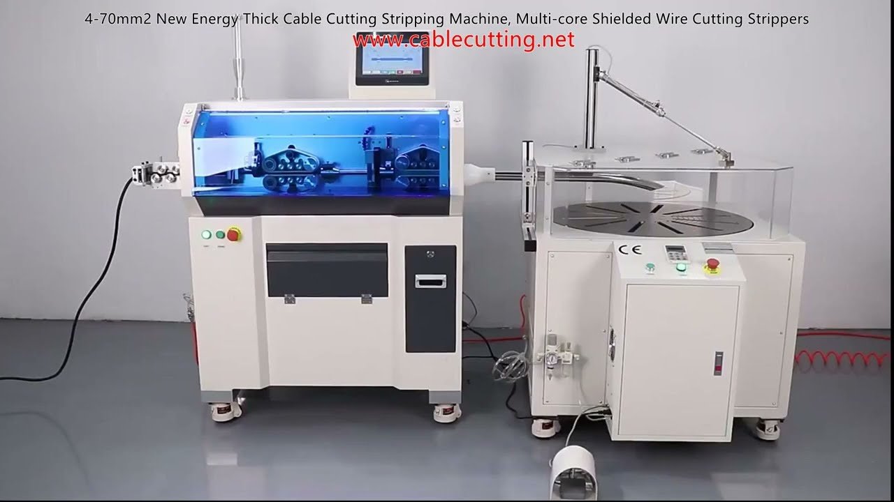 4-70mm² dicke Energiekabel schneiden und abisolieren – Automatische Maschine für Mehrleiter- und Schirmkabel