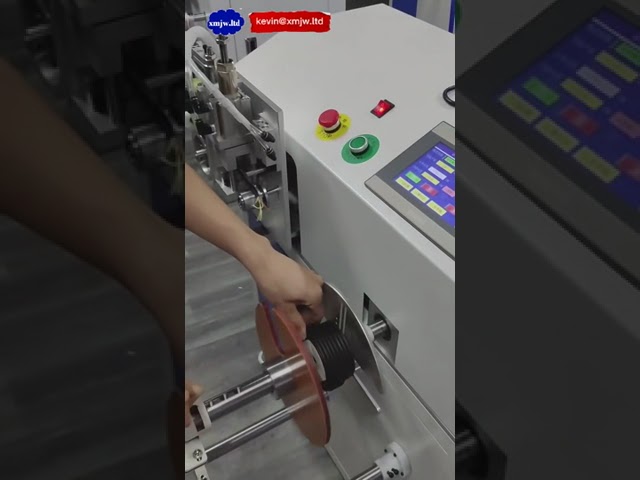 Vertikale Flachkabel-Abzähl-, Schneid- und Wickelmaschine mit Bindeautomatik