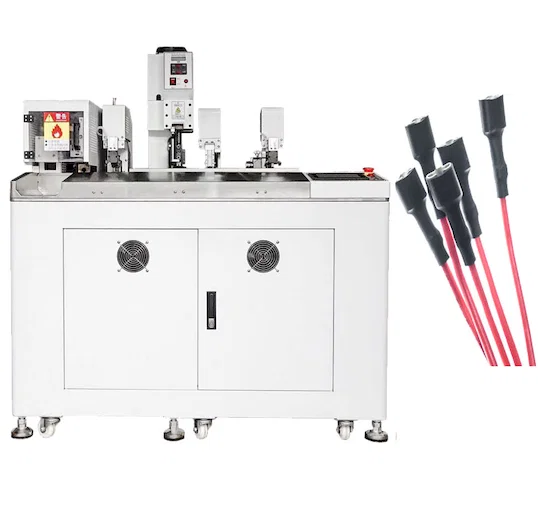 Schrumpfschlauch-Einführ-, Verdrill-, Verzinn- und Crimpmaschine - Automatische Drahtcrimpmaschine